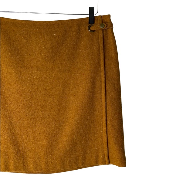 Banana Republic Wool Faux Wrap Skirt Tan Brown Fall Size 10 - Picture 6 of 12